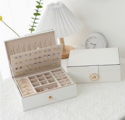 💍 Összekuszálódnak az ékszereid? – Kétszintes minimalista ékszeres doboz európai stílusban!