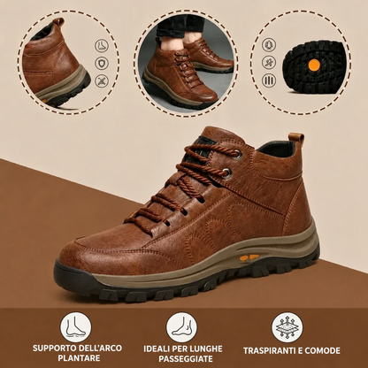 Scarpe da uomo🎁Ultimo giorno per approfittare dello sconto del 40%, non perdertelo! ⏰Realizzate in pelle di vitello australiana🐂Supporto per il piede - allevia il dolore ai piedi✅Impermeabili e antiscivolo, comode da indossare✅Eleganti e versatili.