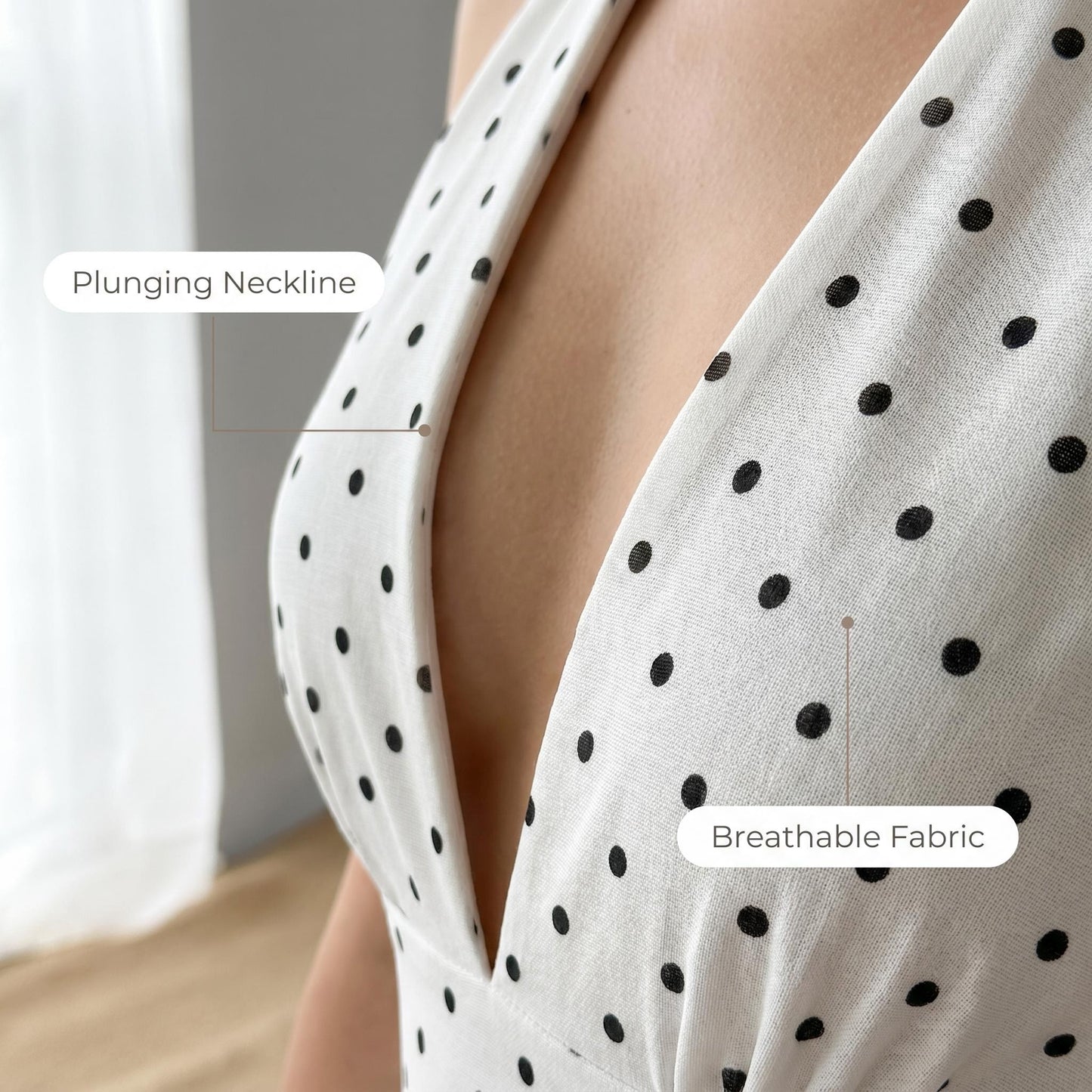 👗 Szeretnéd, hogy a nyári estéken mindenki téged nézzen? – Ez a pöttyös V-nyakú ruha segíthet!