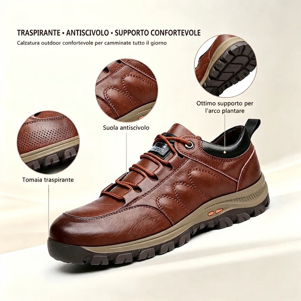 (🎁Offerta a tempo limitato: 50% di sconto, solo per oggi) Scarpe in pelle di vitello italiana cucite a mano 🐂 Morbide e comode, impermeabili e antiscivolo ✅ Supporto per l'arco plantare: camminata confortevole