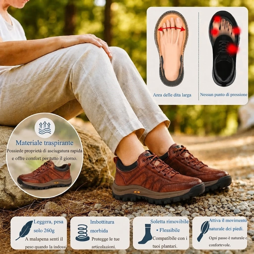 🎁Ultimo giorno per approfittare dello sconto del 50%, non perdertelo! ⏰Realizzate in pelle di vitello australiana🐂Supporto per il piede - allevia il dolore ai piedi✅Impermeabili e antiscivolo, comode da indossare✅Eleganti e versatili.