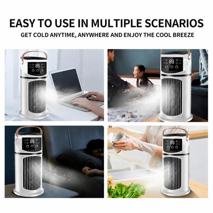 💧 Vízpárás hűtés, 9 fokozat, USB-ről tölthető, RGB-világítás – Praktikus és hangulatos készülék!