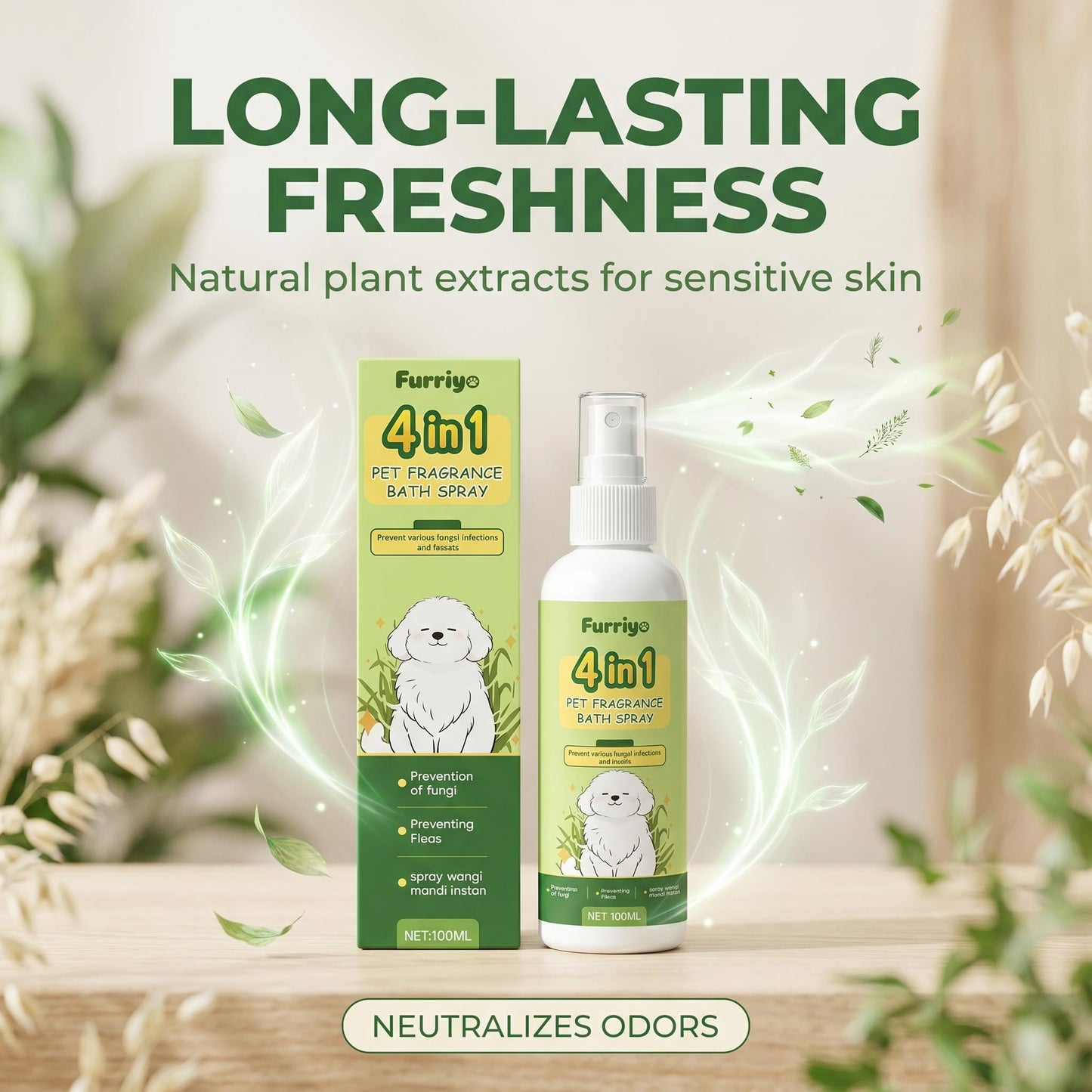🛁 A rendszeres fürdetés időigényes és macerás? – Ez a spray gyorsan és egyszerűen frissíti fel a kutya szőrét