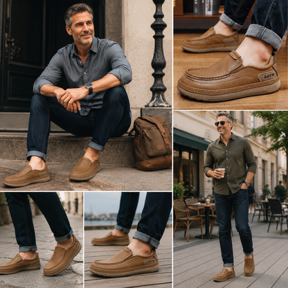 🎁Ultimo giorno per approfittare dello sconto del 50%, non perdertelo! ⏰Realizzate in pelle di vitello australiana🐂Supporto per il piede - allevia il dolore ai piedi✅Impermeabili e antiscivolo, comode da indossare✅Eleganti e versatili.