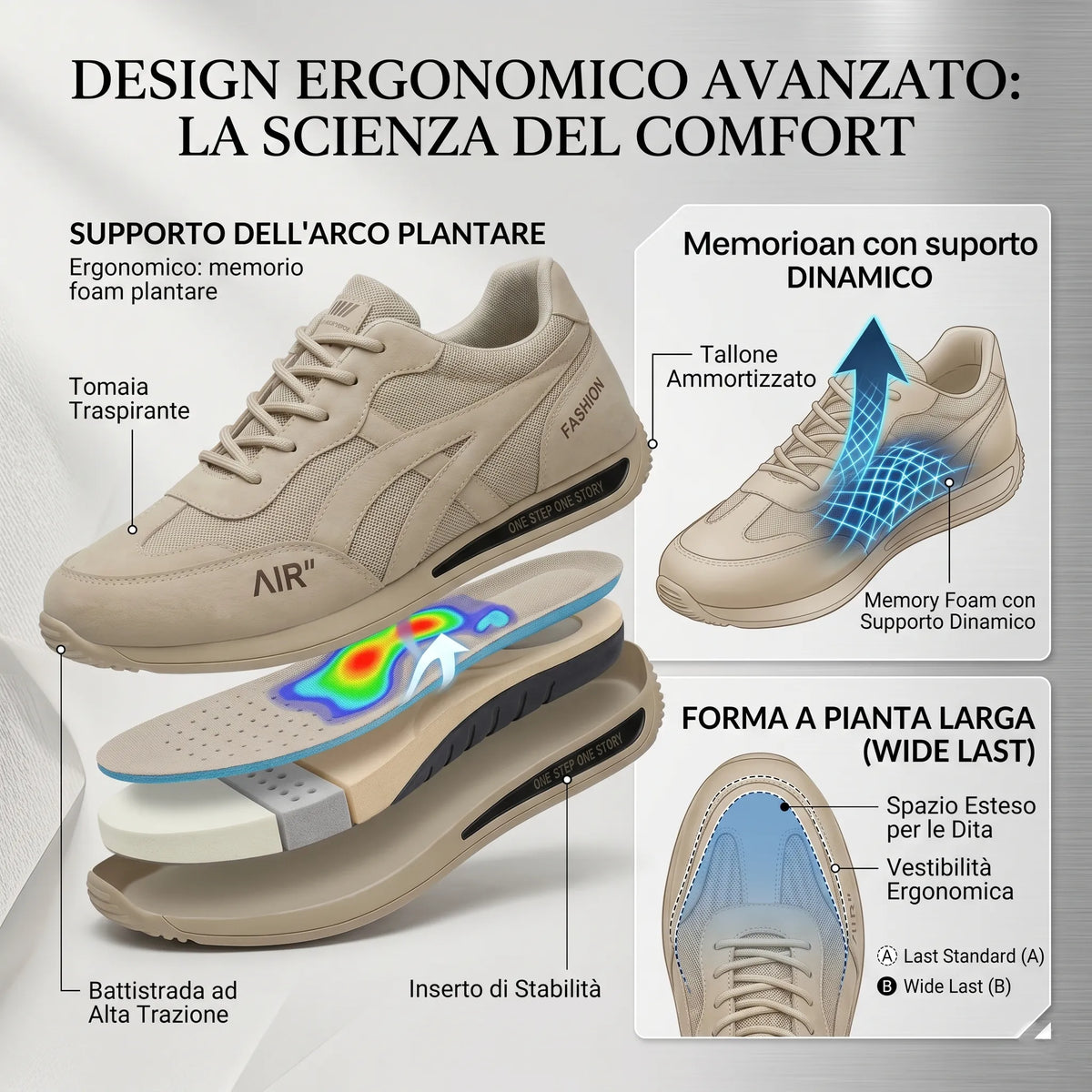 🔥Novità: oggi a metà prezzo per un periodo limitato | Design ergonomico ✅Assorbimento degli urti superiore ✅Correzione della postura ✅Comode e versatili